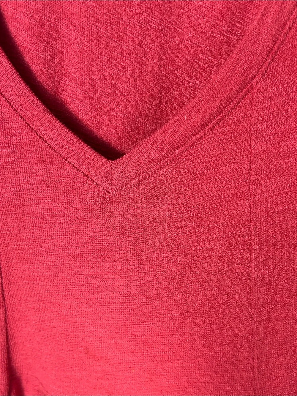 Anthropologie Saturday Sunday Raspberry Red V-Neck Tiered Dress Size Medium